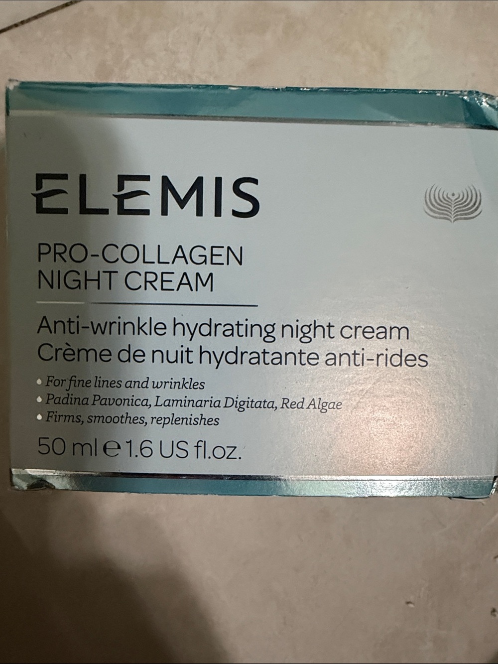 ELEMIS Pro-Collagen Night Cream - Teal and White Box
